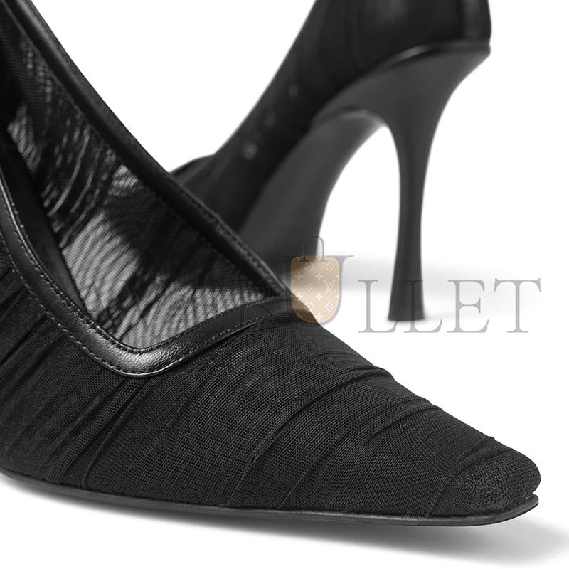 Ji*y Ch* lotta 100 black tulle and nappa pumps lotta100ivw0